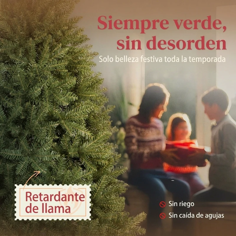 HOMCOM Árbol de Navidad 180 cm Árbol de Navidad Artificial con 1687 Ramas y Base Metálica Plegable Realista y Frondoso Verde