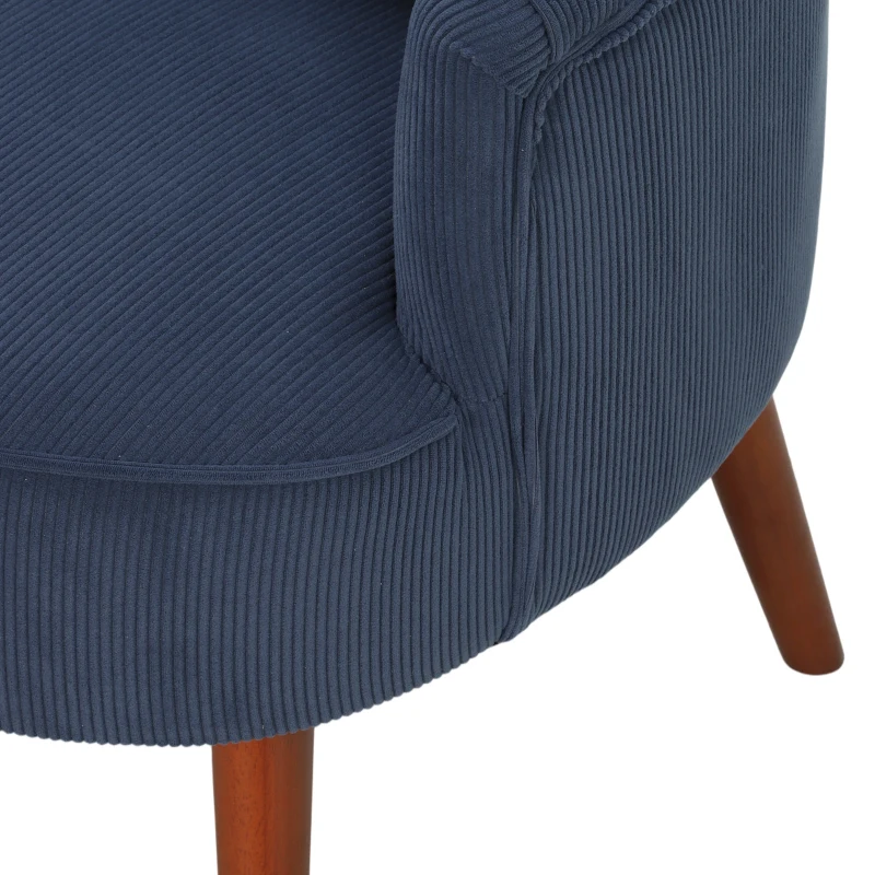 HOMCOM Moderne fauteuil, gestoffeerde accentstoel met lendekussen, blauw