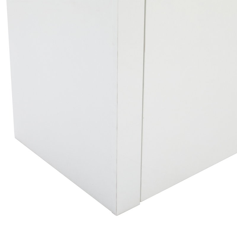 High-Gloss Display Cabinet with Bluetooth-Controlled LED Lighting, Tall Storage Cabinet for Living Room and Playroom, 100L x 35W x 170H cm, White