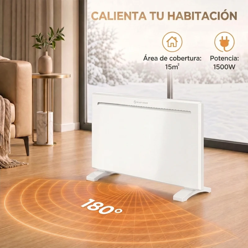 HOMCOM Calefactor Eléctrico Inteligente de Pared o Independiente 1500 W Temporizador Semanal Wifi Ventana Abierta y Antihielo