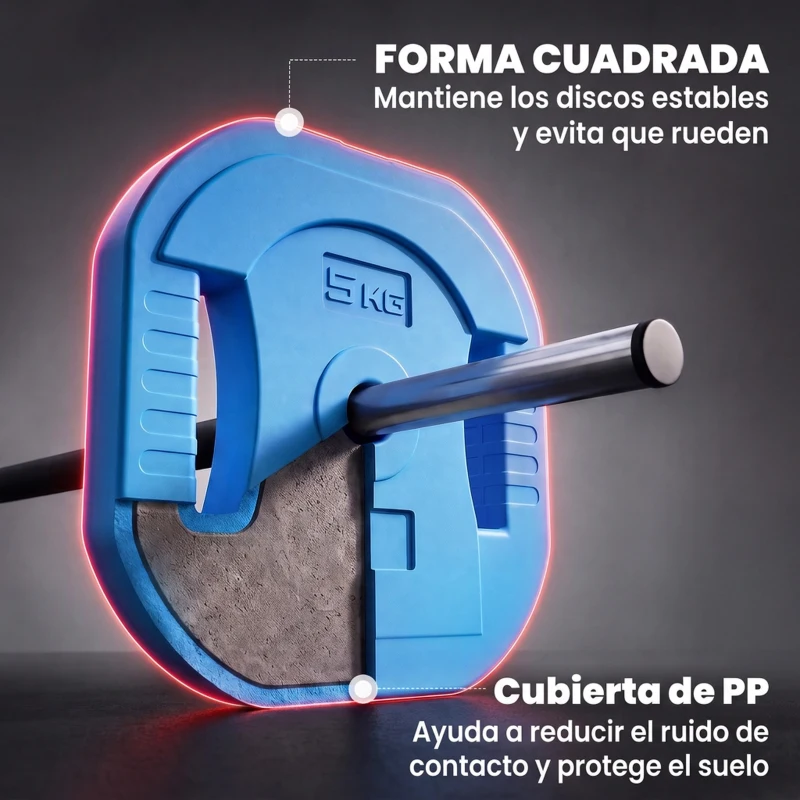 SPORTNOW Set de Pesas Ajustables con Barra de Acero de 140 cm 6 Discos de 5kg 2,5kg 1,5kg 2 Clips para Casa Gimnasio