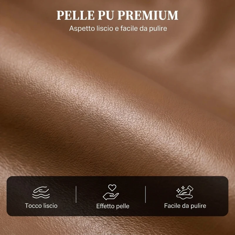 HOMCOM Poltrona Relax Reclinabile Manualmente a 155° con Poggiapiedi, in Pelle PU, Marrone scuro