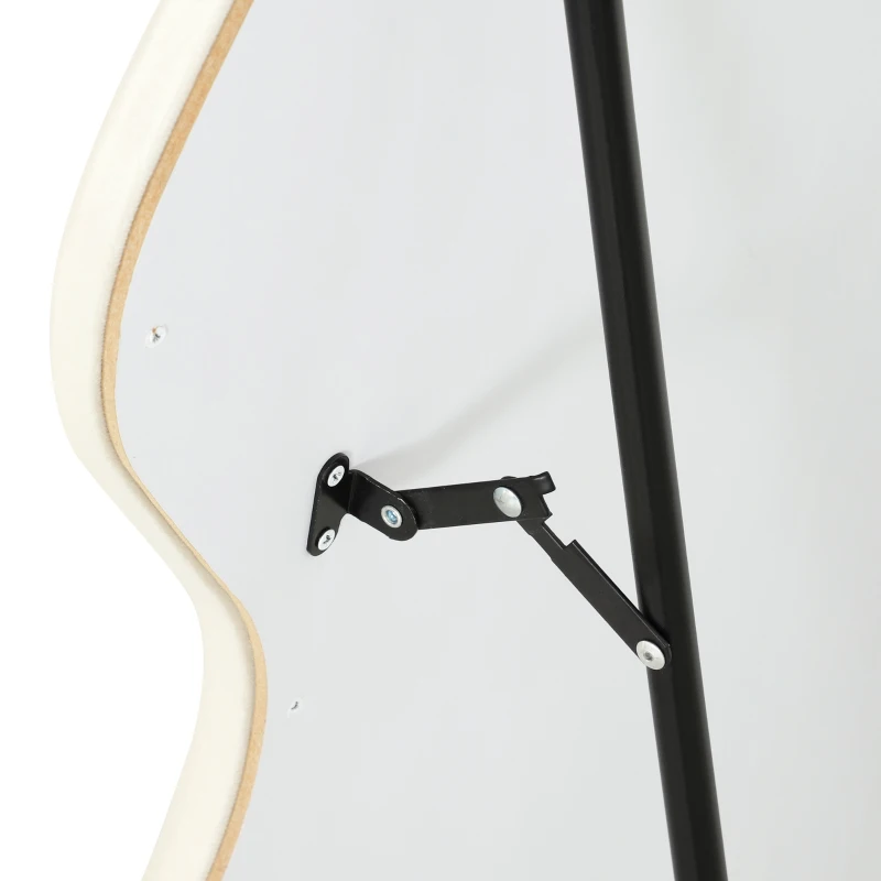 HOMCOM Miroir Pleine Longueur Ondulé 160 x 60 cm, LED 3 Couleurs, Cadre Effet Velours, Verre Trempé HD, Crème