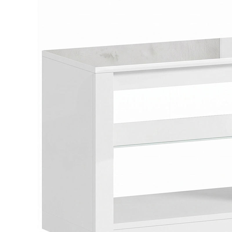 HOMCOM TV Stand Cabinet with LED Lights and Remote Control for TVs up to 65", Entertainment Centre with Storage Shelves, White