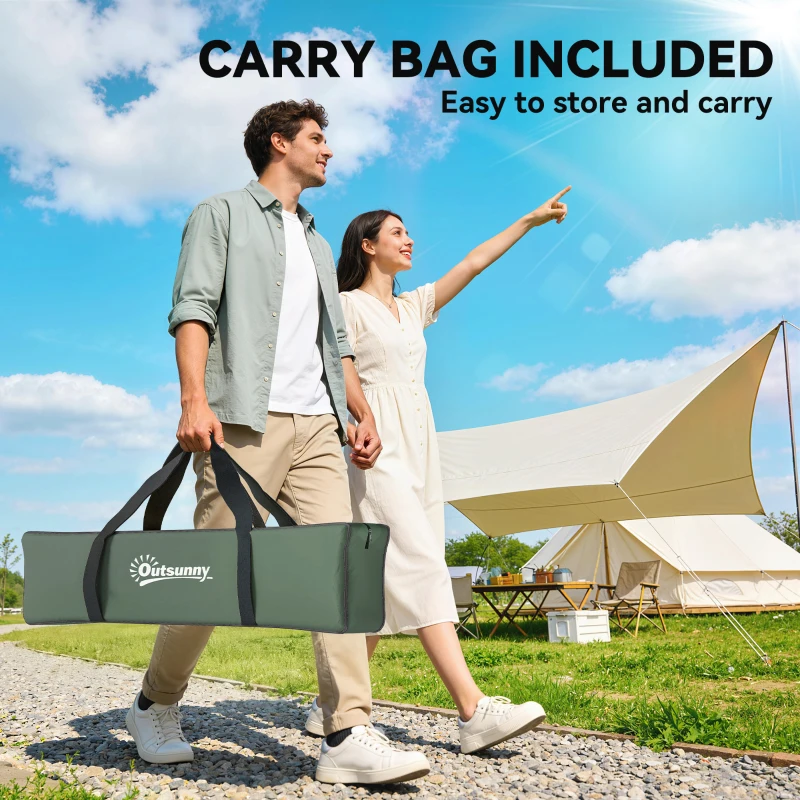 Outsunny 2 Person Camping Tent, Camouflage Tent with Zipped Doors, Storage Pocket, Portable Handy Bag, Dark Green
