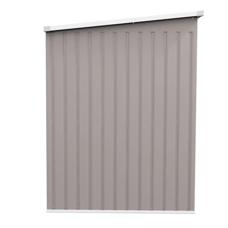 Outsunny Cobertizo de Jardín Exterior 2,42 m² 213x130x172 cm con Puerta Corredera Techo Inclinado Base y 2 Ventanas Gris Claro