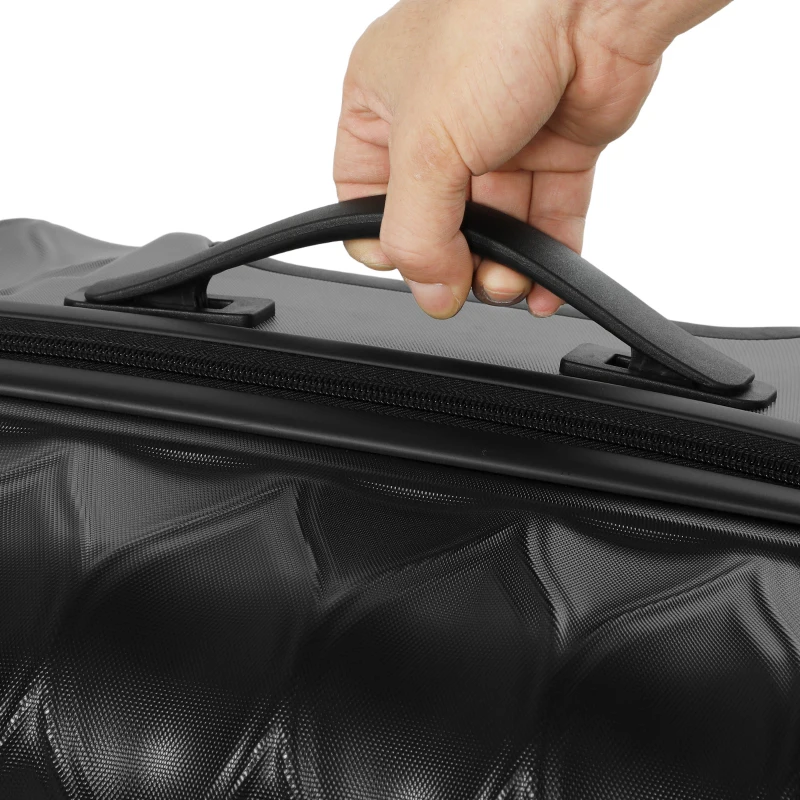 HOMCOM 2-Piece Luggage Set, ABS Hard Shell Carry On Suitcase Set with TSA Lock, Spinner Wheels, 12/20 inch, Black