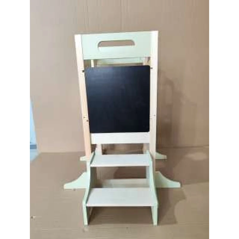 AIYAPLAY Torre de Aprendizaje 6 en 1 Montessori Plegable 3 Alturas con Pizarra Ábaco Reloj Escalones Desmontables 2-6 Años Verde