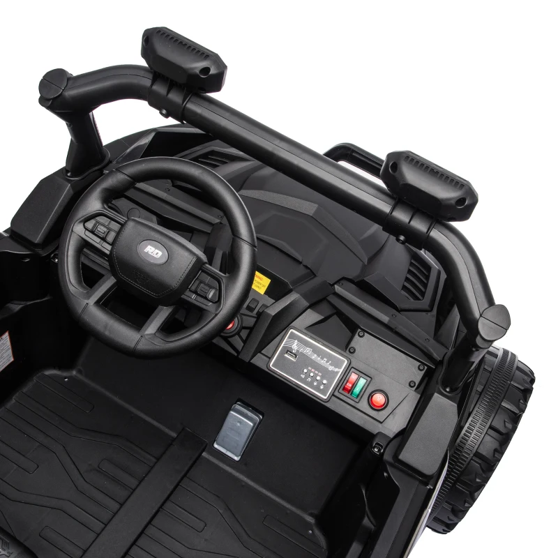 AIYAPLAY 24V 2 Seater Ride On Truck Car for Big Kids with Remote Control, Dual Motors, 4-Wheel Suspension for Ages 3-8, Black