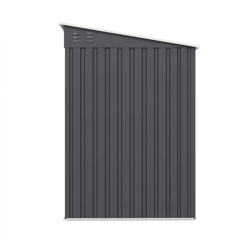 Outsunny Caseta de Jardín 195x122x181,5 cm con Puerta Corredera 2 Ventanas y Anti-UV para Almacenar Herramientas Gris Oscuro