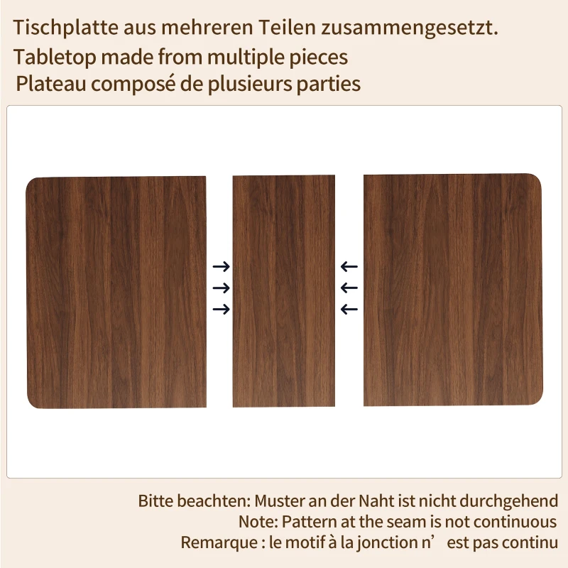 Extendable Dining Table with Grooved V-Shaped Legs, Space-Saving Dining Table for Flats and Family Meals, 120-160L x 80W x 76H cm, Walnut