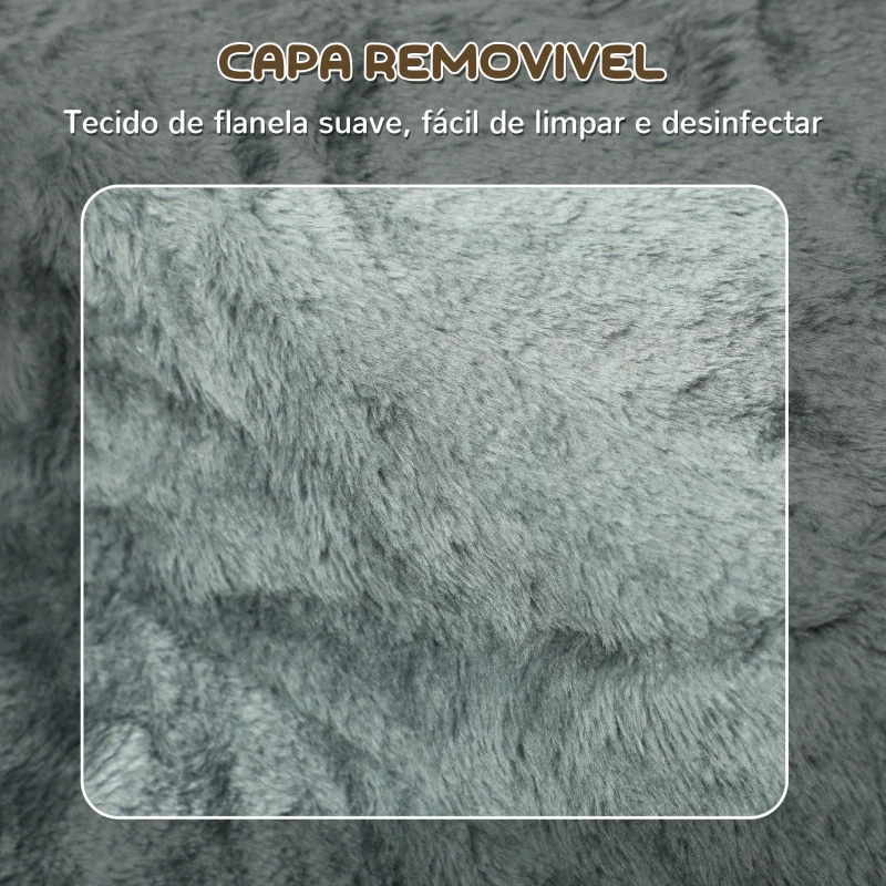 PawHut Escada para Animais de Estimação com 3 Degraus 2 em 1 com Capa Removível e Lavável Escada para Cães Gatos 35x46x35 cm Cinza
