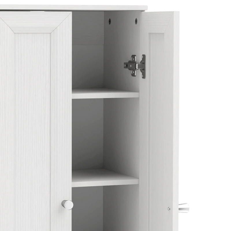 HOMCOM Narrow Bathroom Cabinet, Slim Storage Cabinet with 2 Doors & 4 Tiers, Freestanding Narrow Cupboard