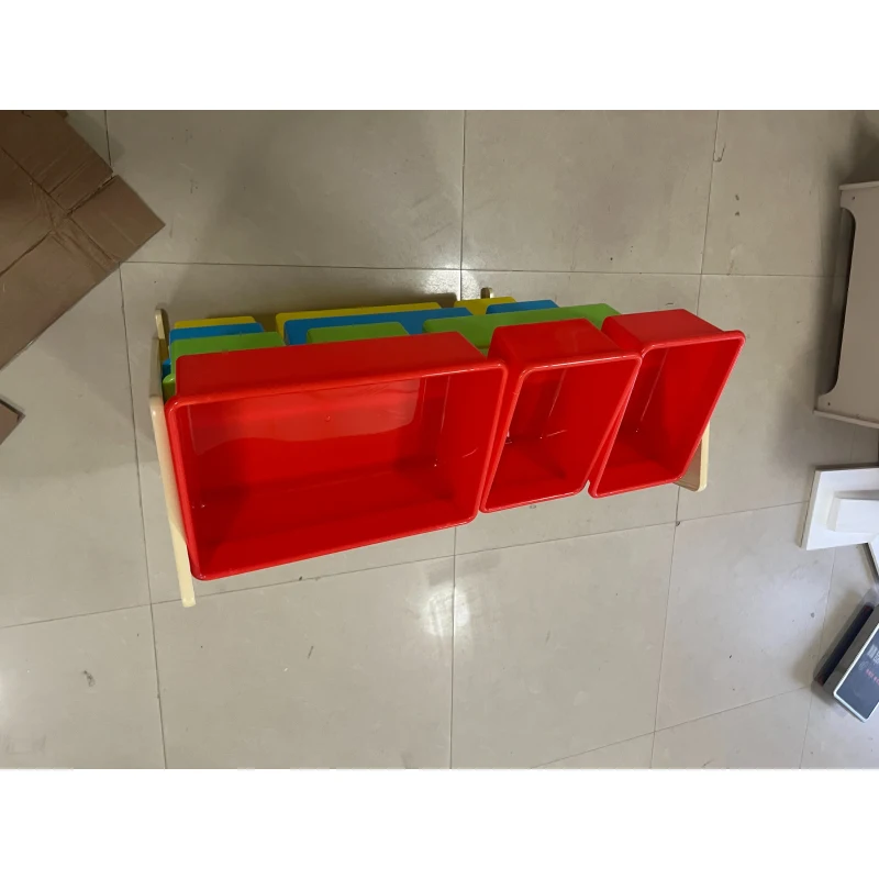 AIYAPLAY Regał dla dzieci, 4-poziomowy regał na zabawki z 12 wyjmowanymi pojemnikami 85,5 x 40 x 88,5 cm, Wielokolorowy
