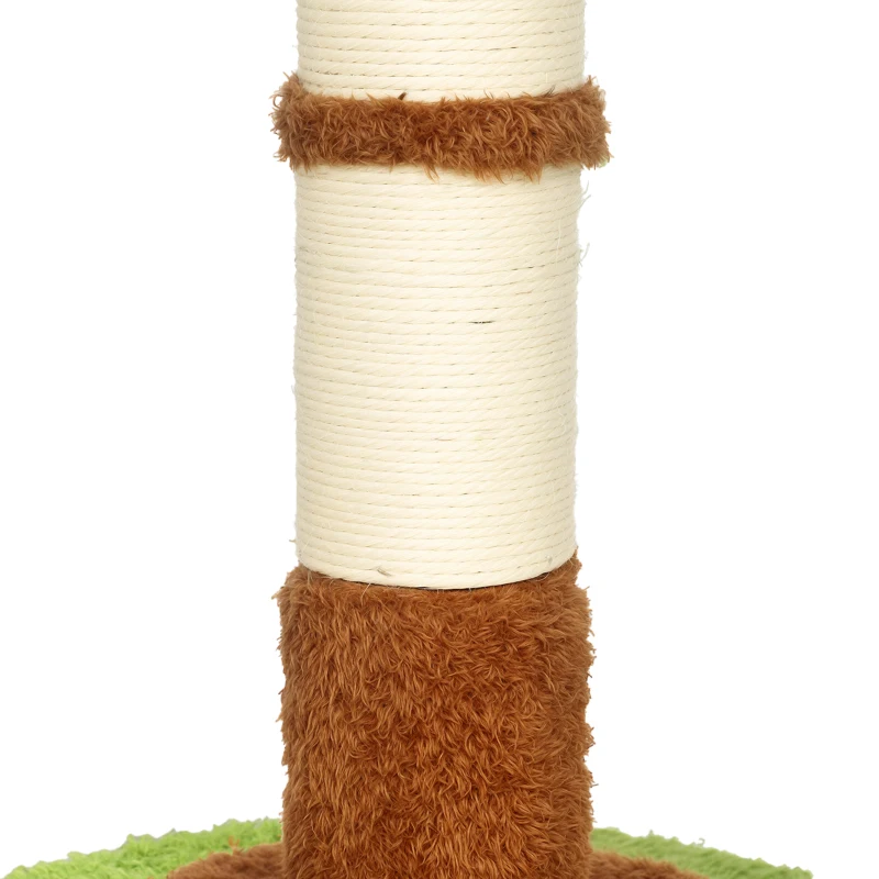 PawHut Cat Tree for Indoor Kittens, 88cm Flower Cat Tower with Condo & Bed, Scratching Post, 2 Toy Balls and 2 Crinkle Leaves