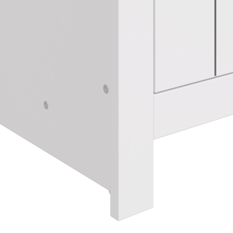 HOMCOM Meuble TV 175 cm, Meuble Télé pour Téléviseur jusqu'à 55 Pouces avec 2 Portes et 4 Compartiments Ouverts, Chêne et Blanc