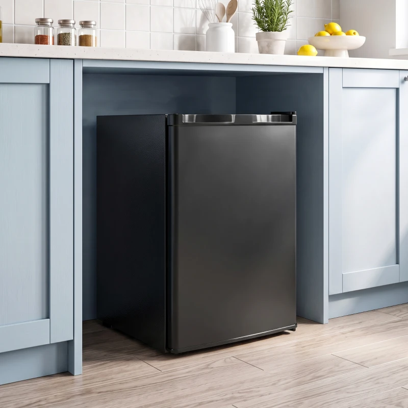HOMCOM 60L Tabletop Mini Freezer, Countertop Small Freezer with Reversible Door, Removable Wire Shelves, Black