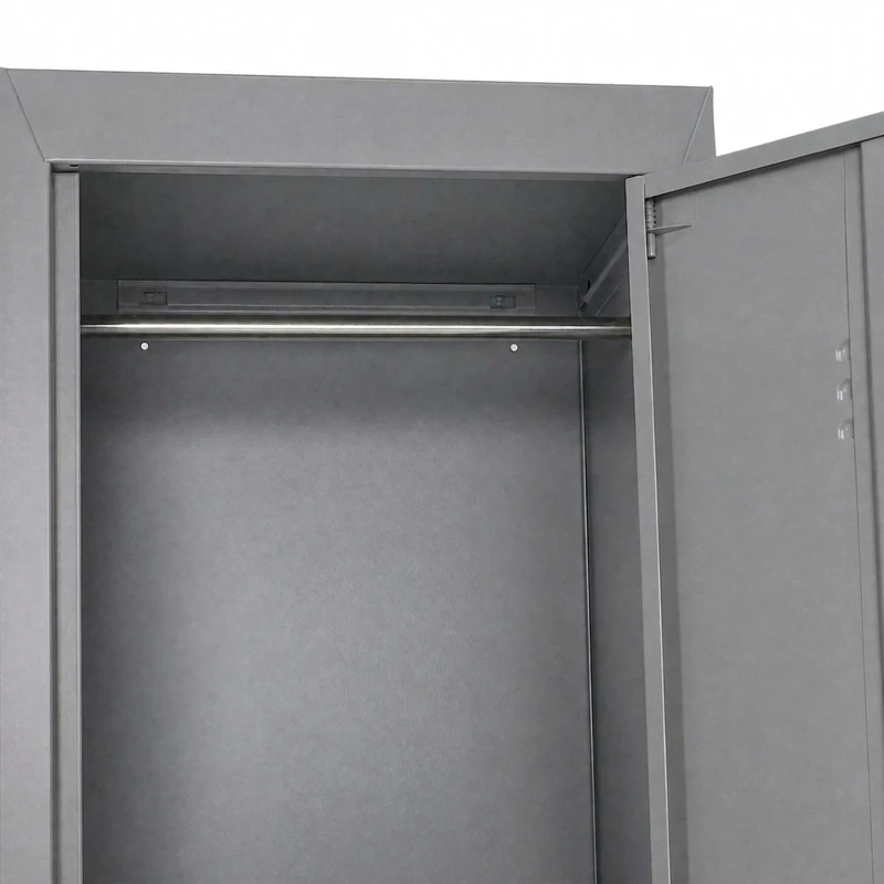 Vinsetto Armadietto 4 Ripiani 2 Porte Chiusura di Sicurezza Ufficio Garage Officina Acciaio Laminato a Freddo 38x46x180cm Grigio