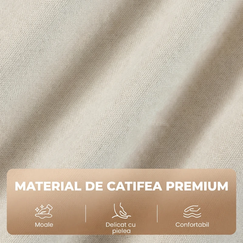 HOMCOM Fotoliu Reclinabil Manual Compact cu Suport pentru Picioare, Catifea Crem