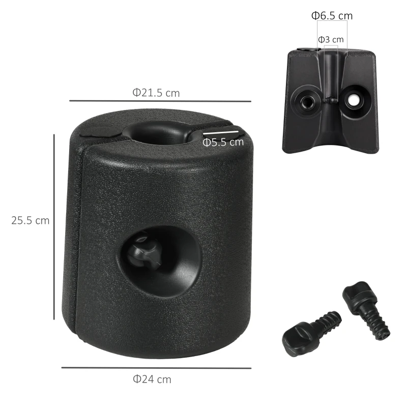 Outsunny HDPE Tent Weights Set of 4, Canopy Weights, Fill with Water or Sand, 48KG