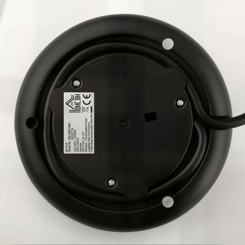 HOMCOM Waterkoker 1,7 L, 2200 W, met LED-display, instelbare temperatuur, warmhoudfunctie, zwart