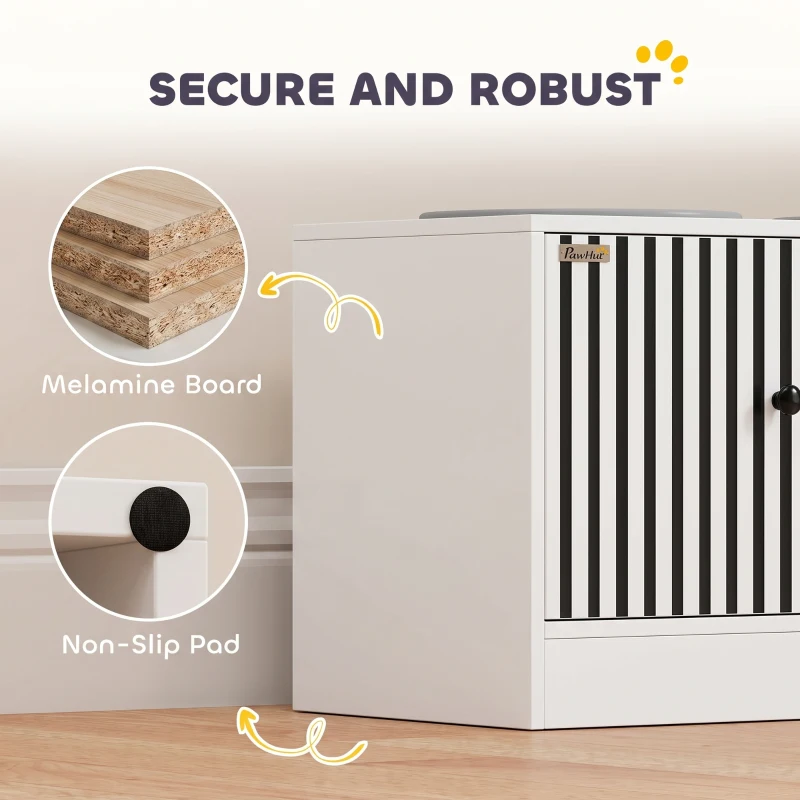 PawHut Gamelles surélevées pour chien, meuble repas avec rangement 10,6 gal, 2 gamelles inox 2,1 qt, anti-glouton, antidérapant