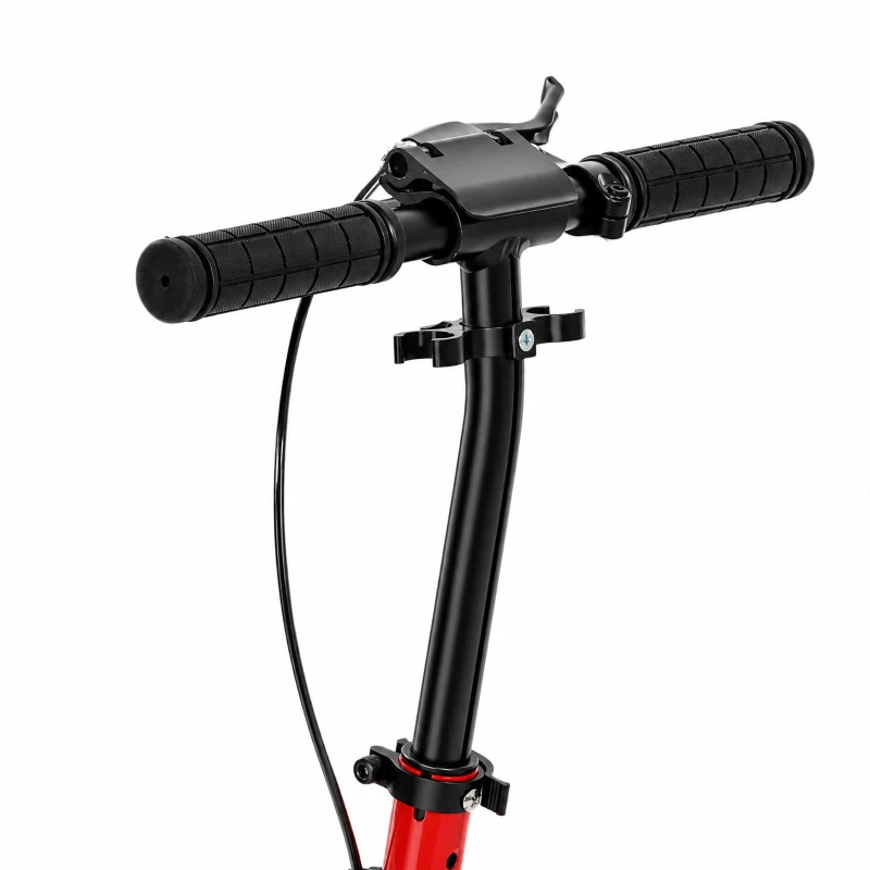SPORTNOW Trottinette Pliable en Aluminium, Guidon Réglable, Freinage Double à Main/Pédale, Roues PU 18 cm, 86x38x103,5cm, Rouge