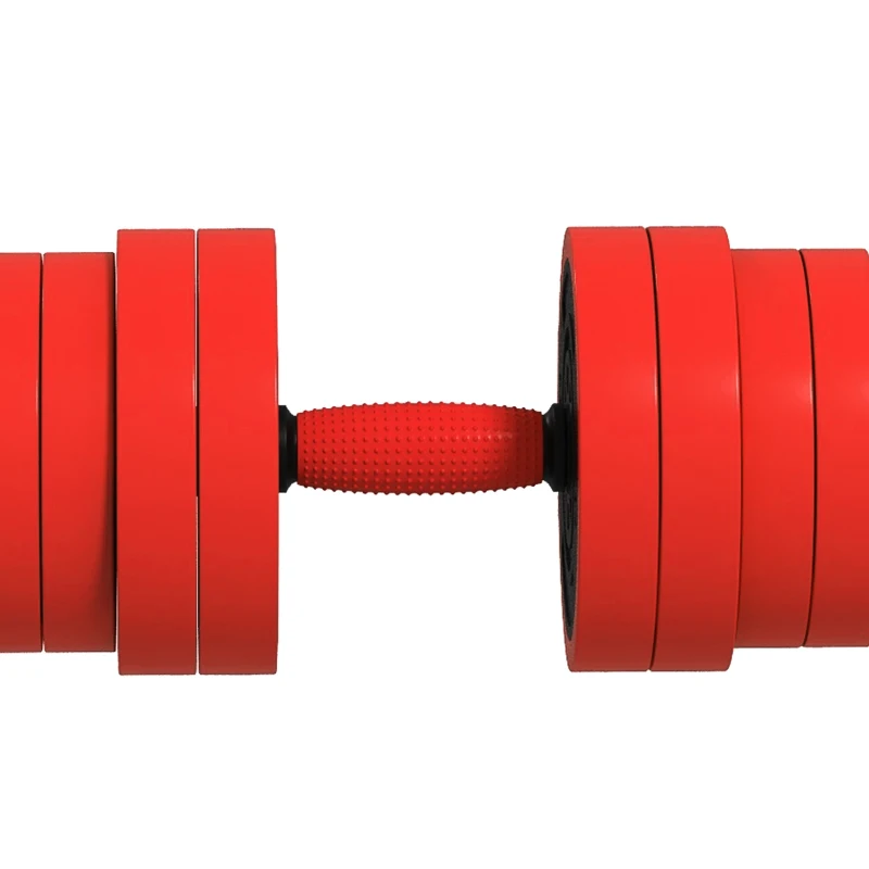 SPORTNOW Kit haltères musculation, haltères réglables 4 en 1, 20 kg, avec disques et barres, équipement de gym à domicile, rouge