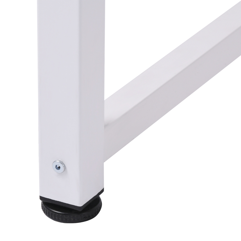 HOMCOM Mesa de Escritorio con Marco de Acero Patas Ajustables Mesa de Estudio para Oficina Hogar 120x60x76 cm Blanco y Natural