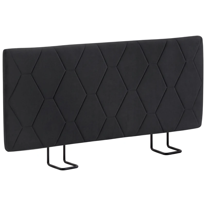 HOMCOM Tête de lit 160 cm à hauteur réglable en chenille Design losanges et structure métallique Gris foncé