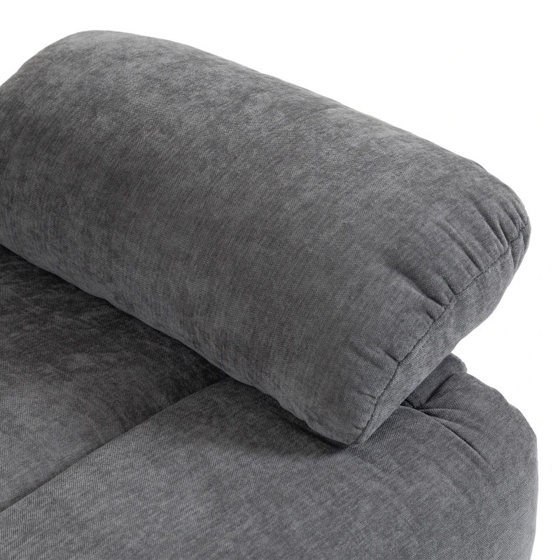 HOMCOM Vibratie-massagefauteuil met verwarmingsfunctie, comfortabele tv-fauteuil met voetsteun - grijs