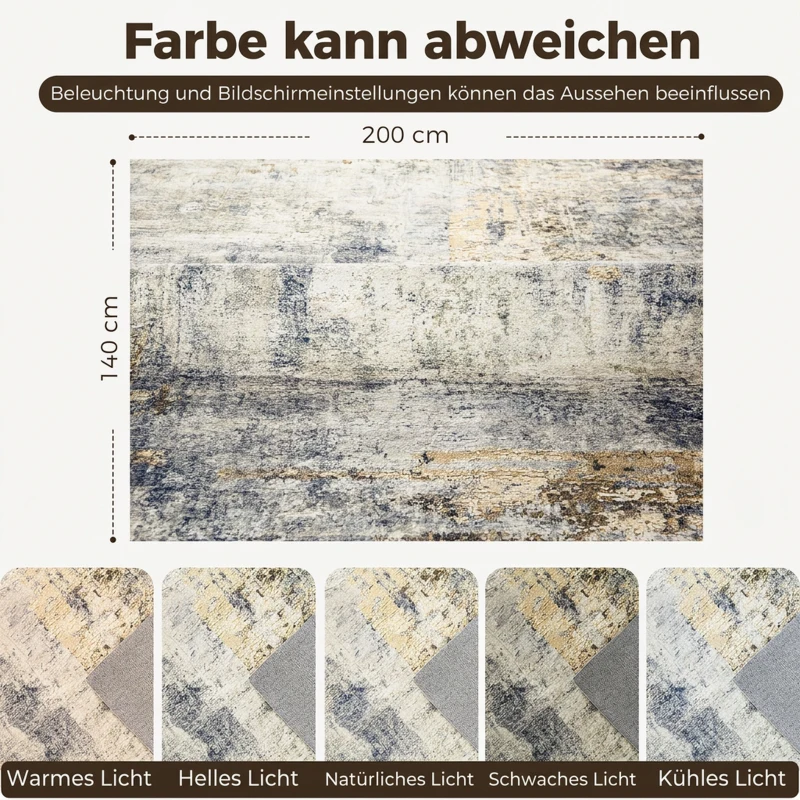 HOMCOM Alfombra de salón, poliéster, diseño artístico moderno, lavable, gris