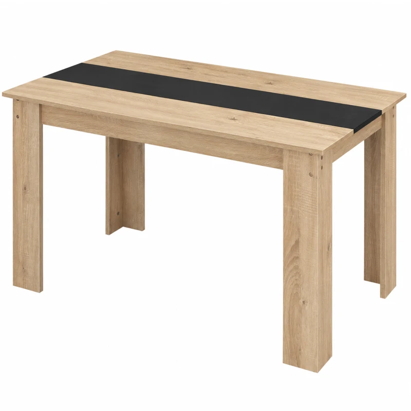 HOMCOM Mesa de Comedor para 4-6 Personas Mesa de Cocina Rectangular Estilo Moderno 120x69x75 cm Roble y Negro