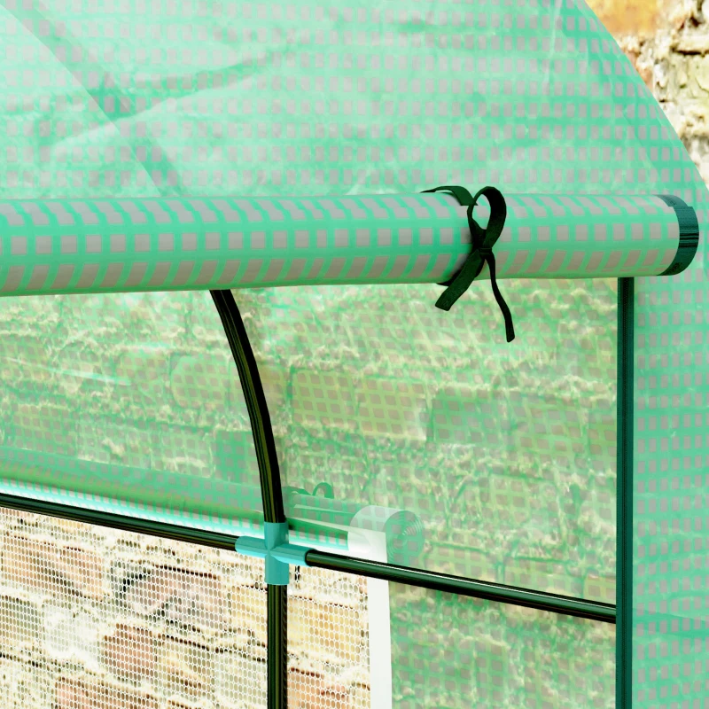 Outsunny Solar de Grădină Tip Tunel, 3x2x2 m, Oțel și PE Anti-UV, Verde