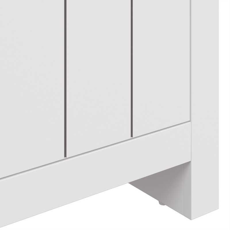 HOMCOM Meuble TV 175 cm, Meuble Télé pour Téléviseur jusqu'à 55 Pouces avec 2 Portes et 4 Compartiments Ouverts, Chêne et Blanc