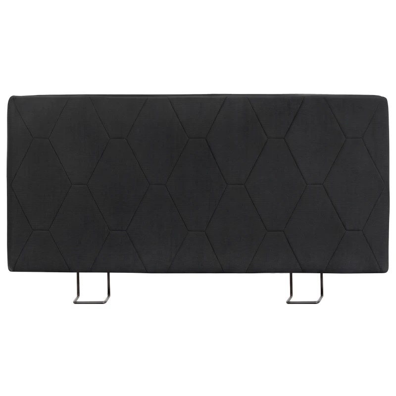 HOMCOM Tête de lit 160 cm à hauteur réglable en chenille Design losanges et structure métallique Gris foncé