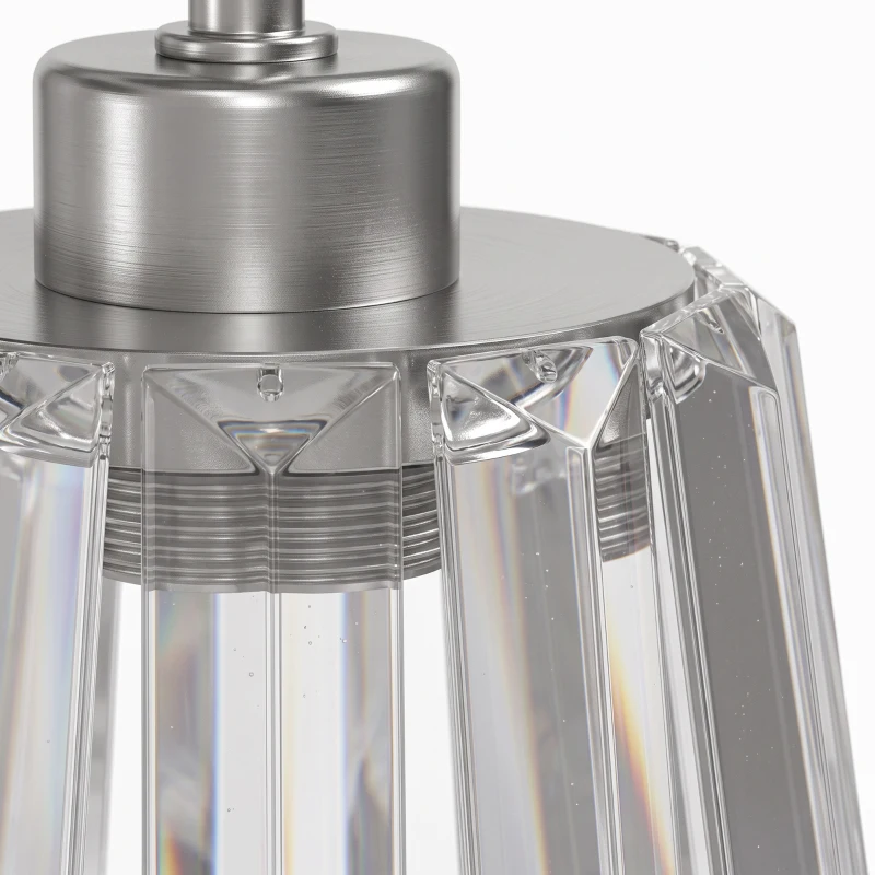 HOMCOM 3-Light Crystal Glass Ceiling Light, 40W, 3 E27 Sockets, Dual Mounting, Bulb Not Included, Silver