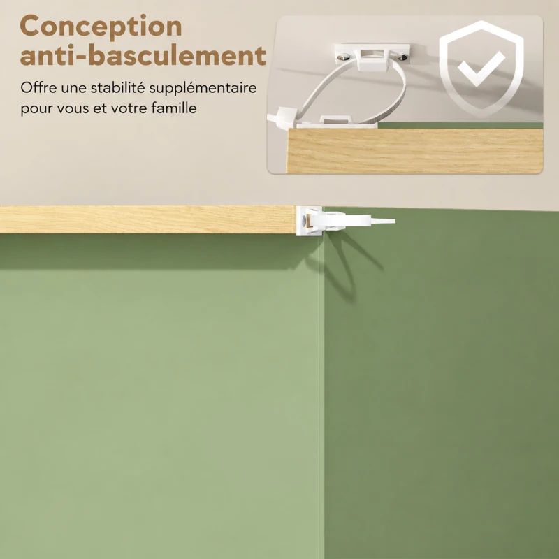 HOMCOM Meuble à Chaussures 18 Paires, Armoire à Chaussures à Haute Brillance, 3 Tiroirs Rabattables, Étagères Réglables, Vert