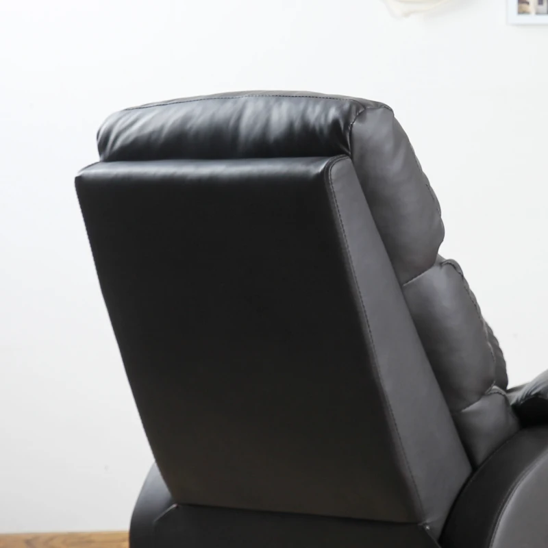HOMCOM Sillón Relax Reclinable Manual, Sillón Relax Tapizado en PU con Reposapiés Retráctil, Acolchado Grueso, Butaca Reclinable hasta 160º, para Salón, Dormitorio, Marrón, 75x92x99 cm