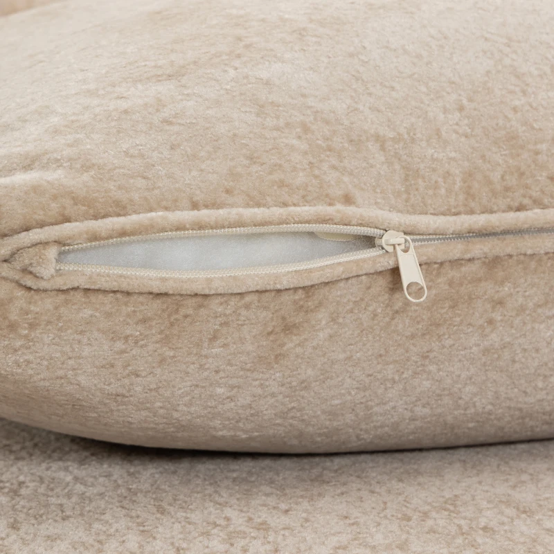 HOMCOM Hoekbank met chaiselongue, raamloos Cloud-Sofa in L-vorm van Chenille, diepe zit, pocketveren, Beige