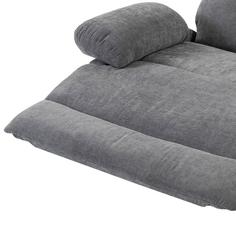 HOMCOM Vibratie-massagefauteuil met verwarmingsfunctie, comfortabele tv-fauteuil met voetsteun - grijs