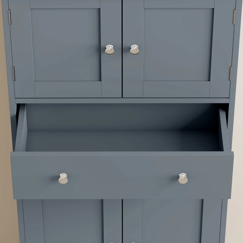 HOMCOM Kitchen Cupboard, Modern Freestanding Kitchen Storage Cabinet with Doors and Shelves, Grey Blue