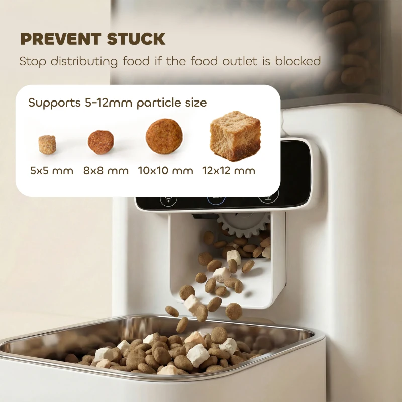 PawHut Automatic Cat Feeder, 4.5L WiFi Cat Food Dispenser with Timer, Programmable 1-10 Meals, Auto Pet Feeder