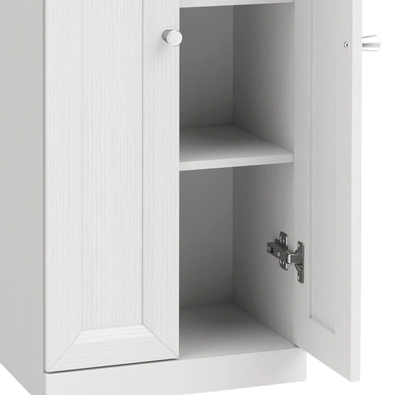 HOMCOM Narrow Bathroom Cabinet, Slim Storage Cabinet with 2 Doors & 4 Tiers, Freestanding Narrow Cupboard