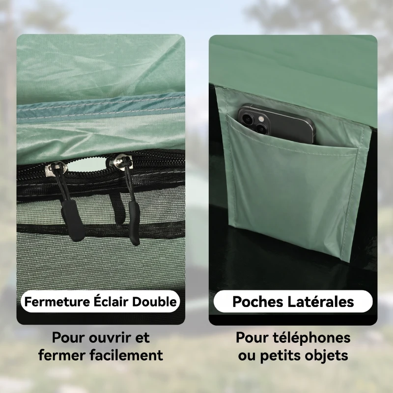 Outsunny Tente de camping 2 personnes camouflage tente dôme légère ventilée facile à monter avec portes zippées