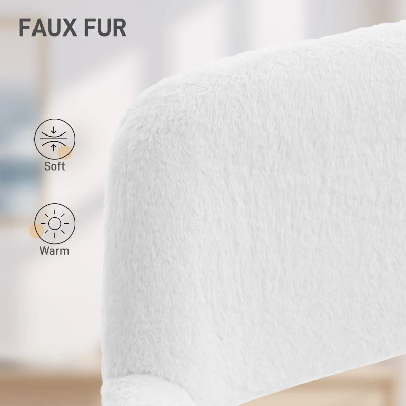 HOMCOM Faux Fur Rabbit Chair - Cream White
