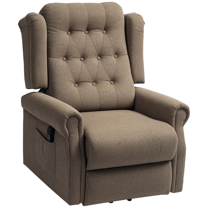 HOMCOM 45° Lifting Riser and Recliner Armchair  - Dark Brown