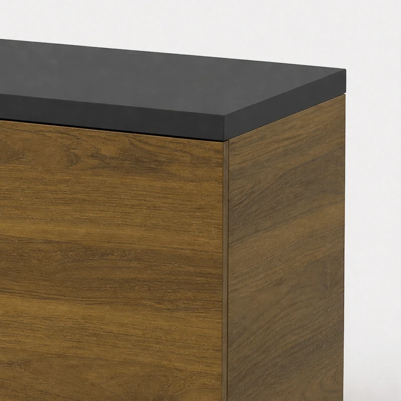 HOMCOM Meuble TV Suspendu ou sur Pied 160 cm pour Téléviseur 65 Pouces, Porte à fermeture, Passe-câbles, Noyer