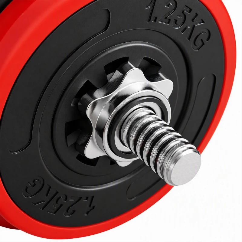 HOMCOM Halterset verstelbaar 20 kg barbell & dumbbell fitness oefening thuis