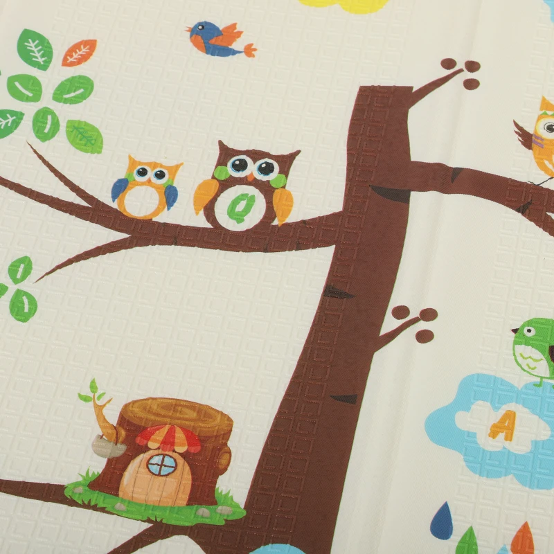 AIYAPLAY Foldable Reversible Baby Play Mat 200 x 180 cm, Waterproof, Non-Slip for Crawling and Learning, Tree & Forest Theme